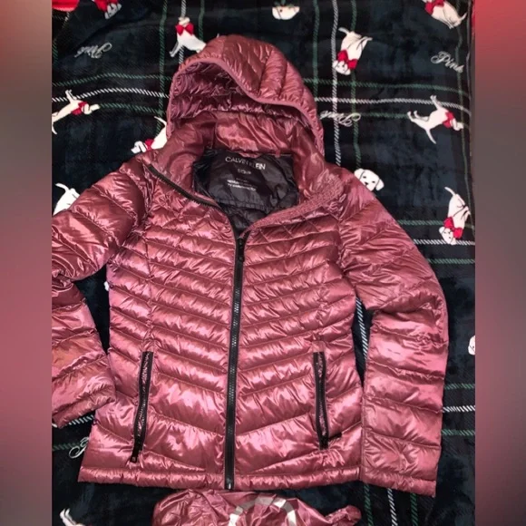 Calvin Klein Packable puffer Jacket with hood ROSE PINK - Picture 4 of 8